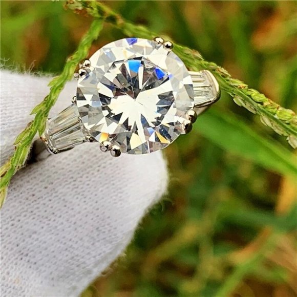 5 Carat Engagement Ring, CZ Bling Promise Ring, Cubic Zirconia Wedding Ring - Picture 3 of 4